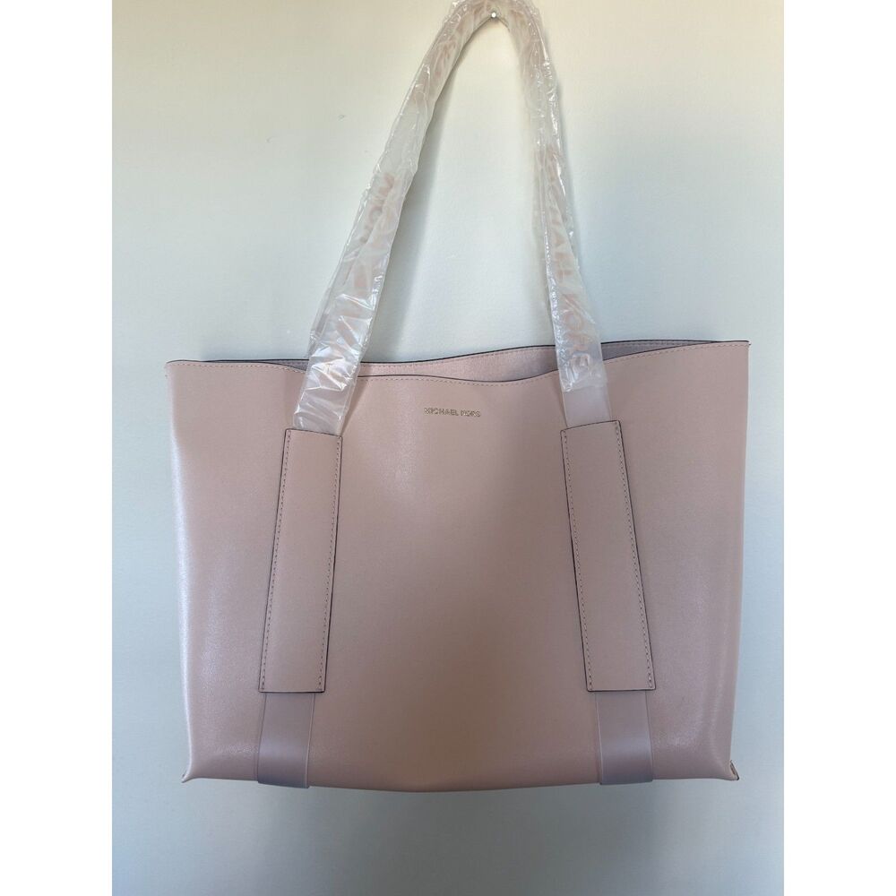 NWT Michael Kors Powder Blush Pink Smooth Leather Open Top Tote Bag
